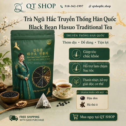 Trà Ngũ Hắc HQ- Đậu Đen Hà Thủ Ô - 20 gói túi lọc - EXP 202904