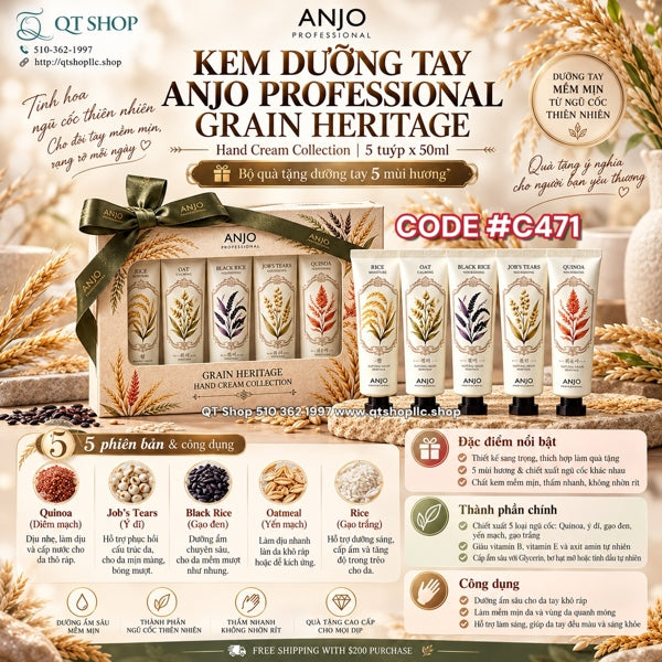 Set Kem Dưỡng Tay ANJO Grand Heritage Hand Cream - 5ea x 50ml