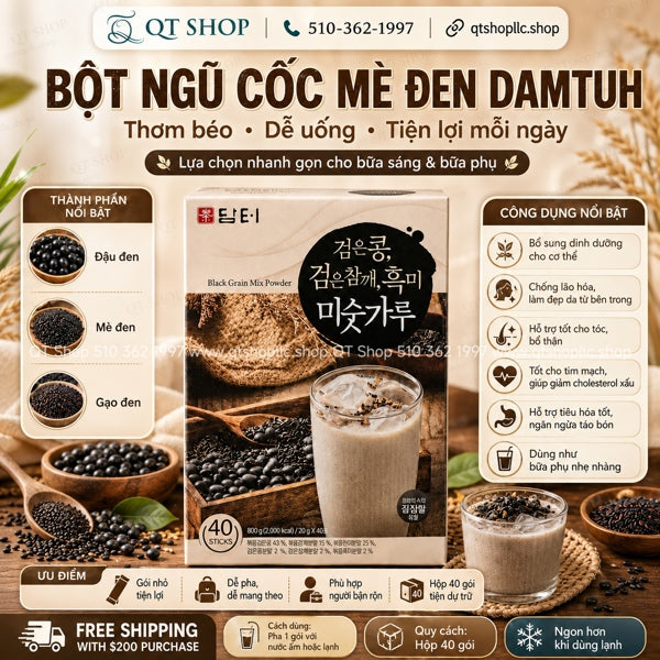 DAMTUH - Ngũ Cốc Mè Đen Hàn Quốc – Hộp 40 gói - EXP 202803