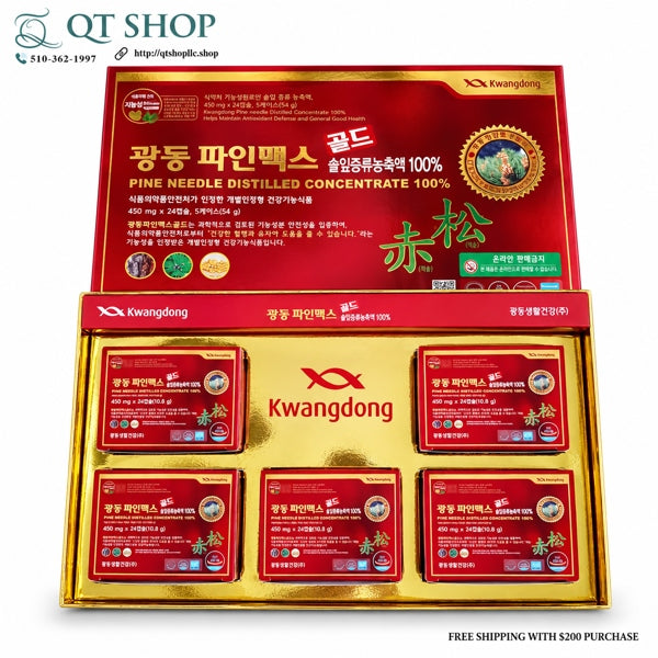KWANGDONG - Tinh Dầu Thông Đỏ - 120 viên - BỎ HỘP - 5 hộp nhỏ - EXP 202804
