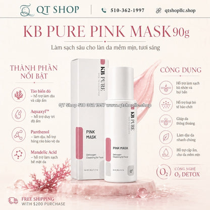 KB PURE - Pink Mask Detoxygen Cleansing for Face MỚI - 90g