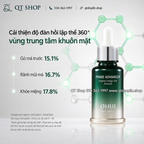 OHUI - Set Ohui Xanh Prime Advanced Original Energy 100 Ampoule SPECIAL SET 30 ml + 30 ml - 225$ - EXP 202905