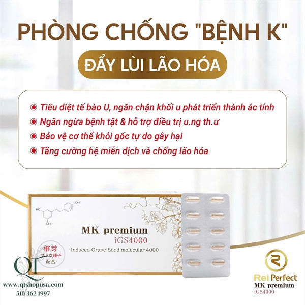 Viên Uống Trường Thọ MK Premium IGS4000 - 30 viên - EXP 202701