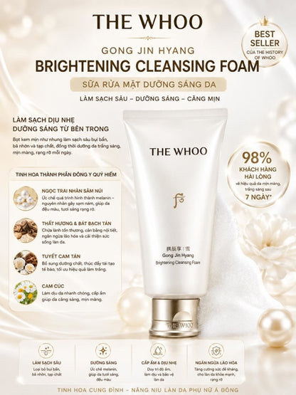 THE WHOO - Sữa Rửa Mặt SRM Whoo Trắng 180ml MỚI - EXP 202901