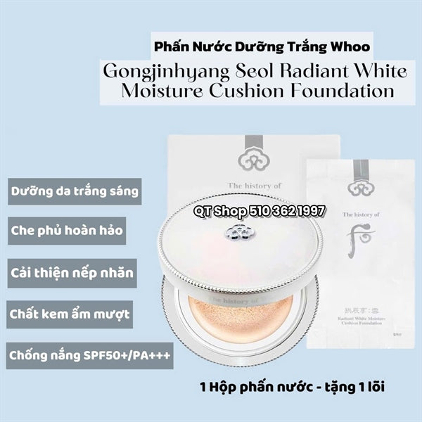 THE WHOO - Cushion Whoo Trắng - tone #23 - tặng 1 lõi - EXP 202801