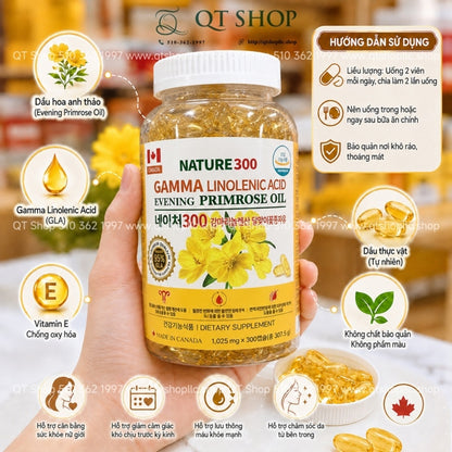 Tinh Dầu Hoa Anh Thảo Vàng Gamma - Lọ 300 viên - EXP 20280605