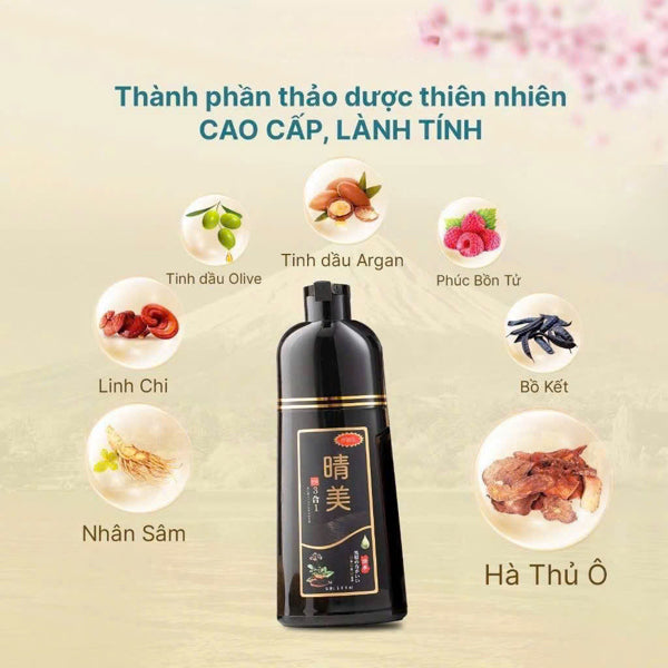 KOMI - Dầu gội phủ bạc Komi màu nâu hạt dẻ - Dạng chai 500ml- Japan