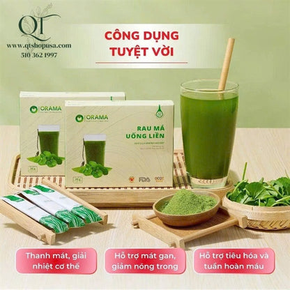 RÁCH HỘP - Bột Rau Má Không Đường VN - 15 gói x 3gr - EXP 202703