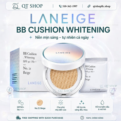 LANEIGE - @ - BB Cushion Whitening SPF50+PA+++ - No.21 Beige - kèm 1 lõi - EXP 202704