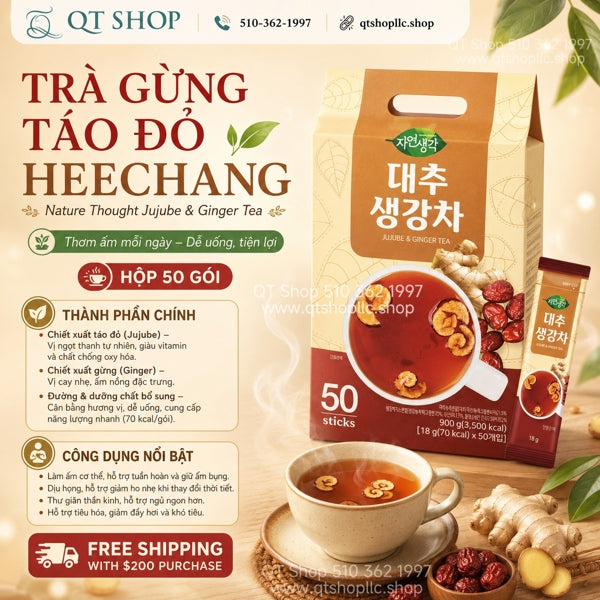 Trà Gừng Táo Đỏ HQ - 50 gói - EXP 20280119