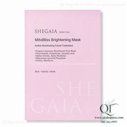 SHEGAIA - Mặt Nạ Mitobliss Brightening Mask - 10ea - Hồng - EXP 202903