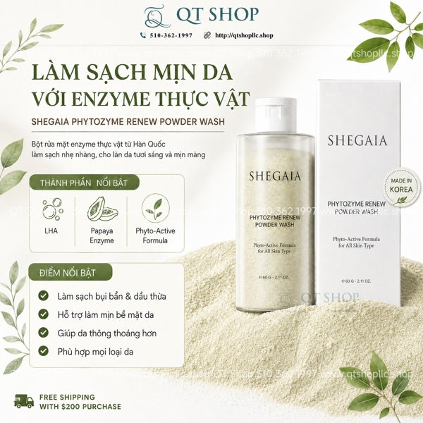 SHEGAIA - SRM Bột Rửa Mặt Phytozyme Renew Powder Wash 60g