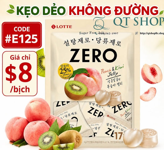 Kẹo Zero Peach Kiwi Jelly - Kẹo dẻo trái cây Sugar Free Jelly - 238 gr - EXP 20270125
