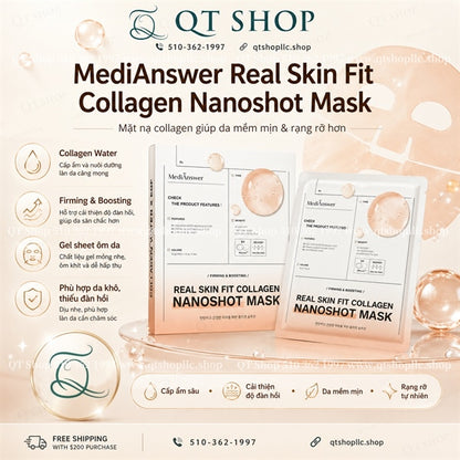 MEDIANSWER - Mặt Nạ Thạch Real Skin Fit Collagen Nanoshot - CAM - 5ea - EXP 2028