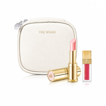 THE WHOO - Son Dưỡng Whoo màu Hồng - tặng bóp Trắng kèm mini son Kem