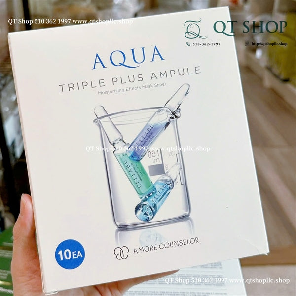 AMORE - Mặt Nạ Cấp Nước Aqua Triple Plus Ampule - 10ea - EXP 202902
