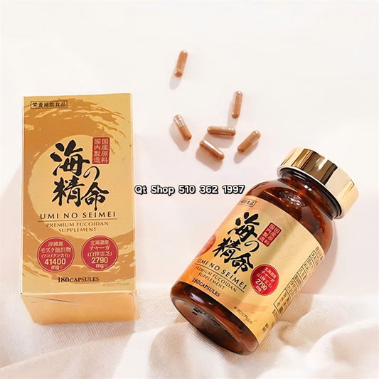 Viên Uống Fucoidan Vàng Umi no Seimei - 180 viên - Japan - Date 202803
