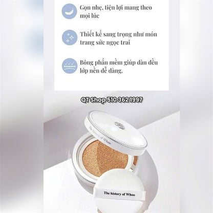 THE WHOO - Cushion Whoo Trắng - tone #23 - tặng 1 lõi - EXP 202801