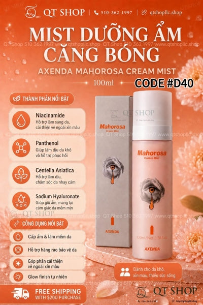Pharmesthetics - Xịt Khoáng Nước Mắt Mahorosa Cream Mist - làm sáng da - 100ml - EXP 20280424