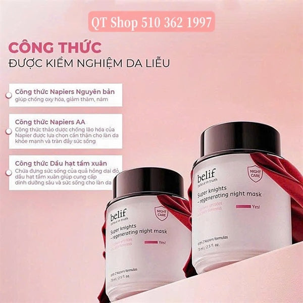 Mask Ngủ - Mặt Nạ Ngủ Belif - Màu Hồng - Chống lão hóa EXP 20270411