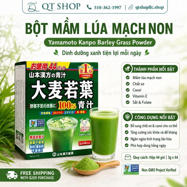 Bột Mầm Lúa Mạch Non Nhật Bản Grass Barley Japan - 44 gói - EXP 202901