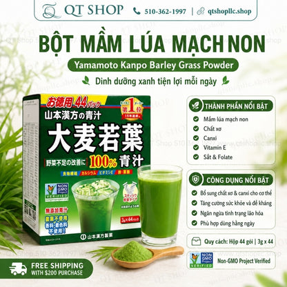 Bột Mầm Lúa Mạch Non Nhật Bản Grass Barley Japan - 44 gói - EXP 202901