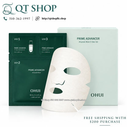 OHUI - Mặt Nạ Ohui Xanh Prime Advancer Ampoule Mask 3-Step Set - 8ea - EXP 202702