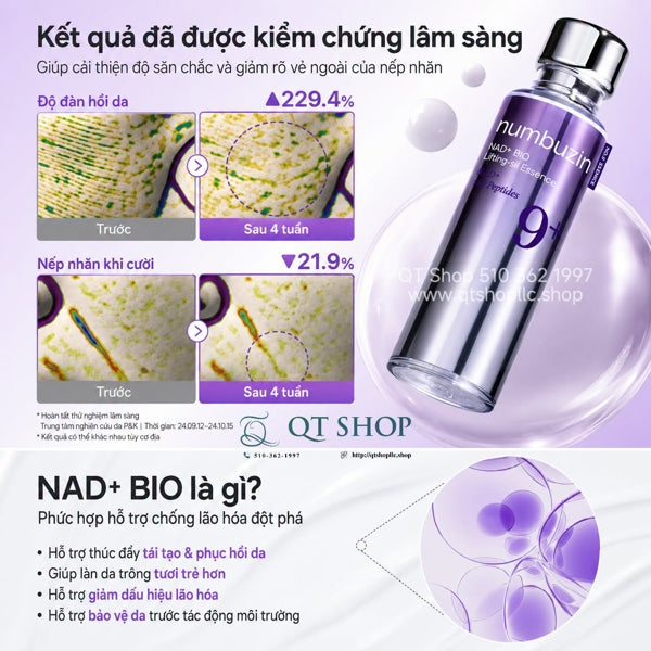 NUMBUZIN - Tinh Chất No.9 NAD+ BIO Lifting-sil Essence - 50ml - EXP 202906