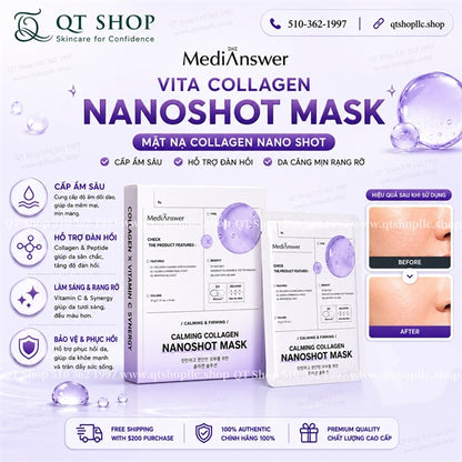 MEDIANSWER - Mặt Nạ Thạch Calming Collagen Nanoshot - TÍM - 5ea - EXP 202807