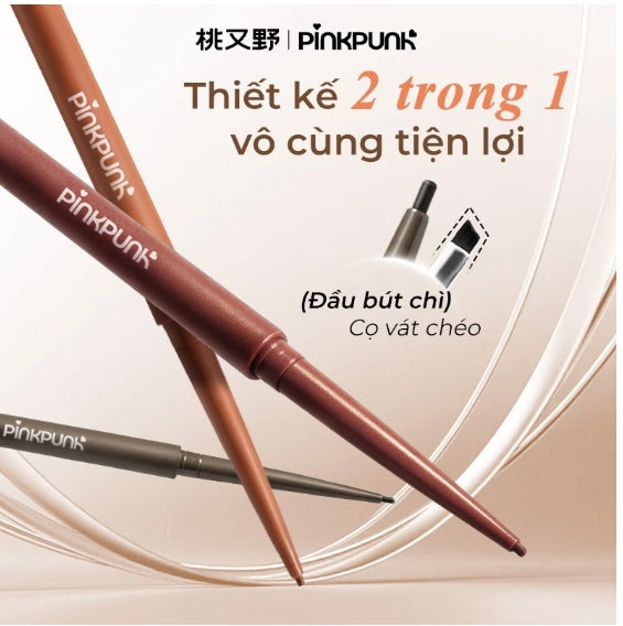 PINKPUNK- Bút Kẻ Mắt Gel Hai Đầu, Đầu Gel 1.5mm - Màu Đen