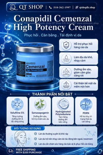 Pharmesthetics - CONAPIDIL Cemenzal High Potency Cream - Kem Tái Định Vị (Ban Đêm) 50g - EXP 202812