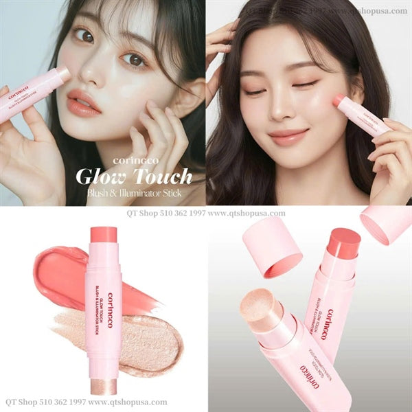CORINGCO - Thỏi má hồng 2 đầu Glow Touch Rouge - Màu #01 Rose Pink