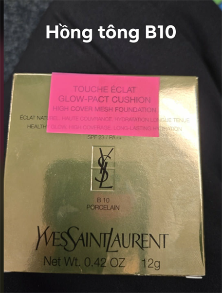 YSL - Touche Éclat Glow-Pact Cushion - #B10 Tông Sáng - 12g ( Vỏ Da Hồng)