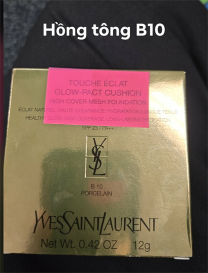 YSL - Touche Éclat Glow-Pact Cushion - #B10 Tông Sáng - 12g ( Vỏ Da Hồng)