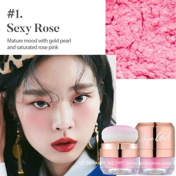 HOPEGIRL - Phấn Má Hồng 3D Powder Blusher - Màu #01 Sexy Rose - EXP 20271110