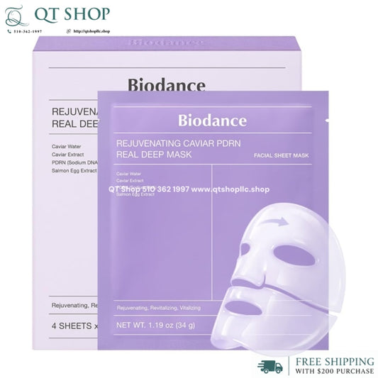 BIODANCE - Mask Thạch Chống lão hóa Rejuvenating Caviar PDRN Real Deep Mask - TÍM - 4ea