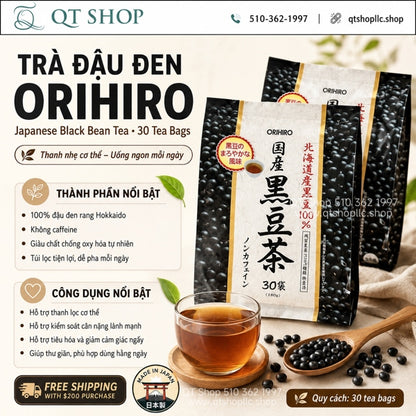 Trà Đậu Đen Hokkaido - Bịch 30 gói x 6 gr- Japan - EXP 2027.12
