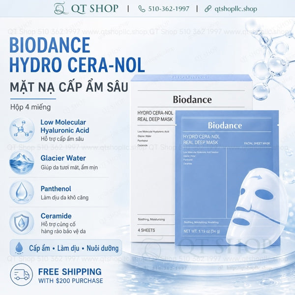 BIODANCE - Mặt Nạ Thạch HYDRO CERA-NOL REAL DEEP MASK - 4ea - XANH DƯƠNG