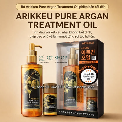 ARIKKEU PURE ARGAN - Dầu Dưỡng Tóc - 200ml + Mini 20ml - EXP 202805 (RÁCH HỘP)