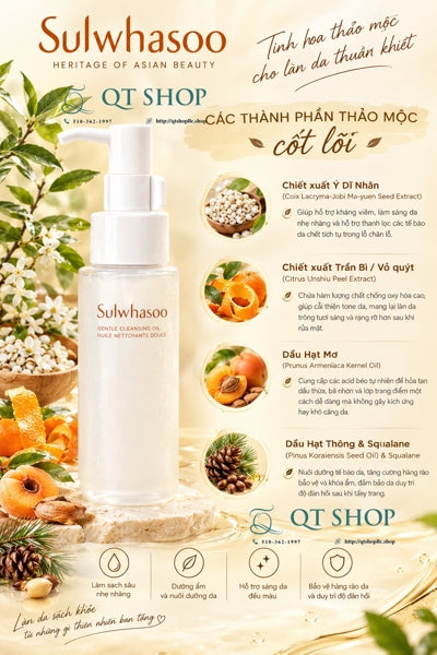 SULWHASOO - Mini Dầu Tẩy Trang Cleansing Oil - 50 ml - EXP 20290323