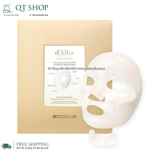 D'ALBA - Mặt Nạ Thạch Signature Vita Capsule Anti-Aging Collagen Hydrogel Mask & Shape - 4ea