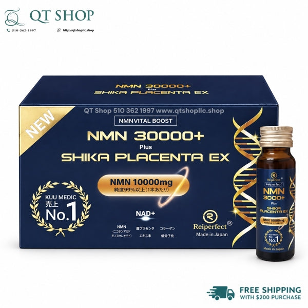 REIPERFECT - NMN 30000+ Shika Placenta EX - Hộp 10 chai - EXP 202710