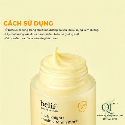 Mask Ngủ - Mặt Nạ Ngủ Belif - Màu Vàng - Trắng da - EXP 202803