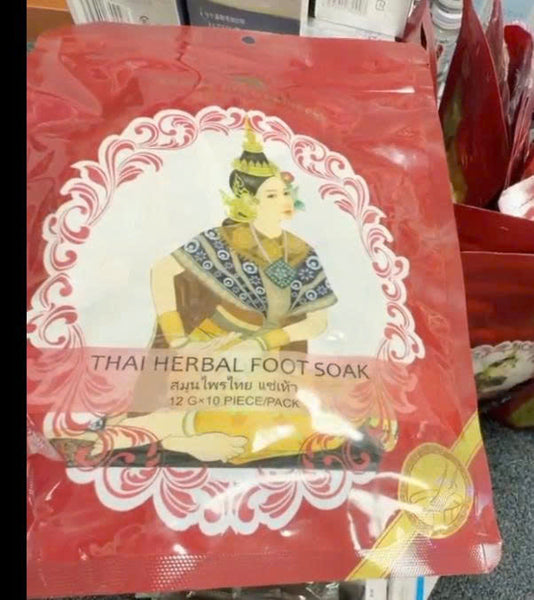 THÁI LAN - Túi Ngâm Chân Thải Độc Herbal Foot Soak - MÀU ĐỎ - Túi 10 gói - EXP 202703