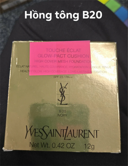 YSL - Touche Éclat Glow-Pact Cushion - #B20 Tông Tự Nhiên - 12g ( Vỏ Da Hồng)