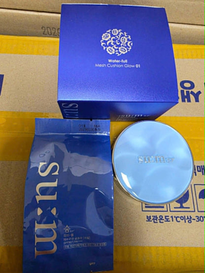 SUM37 - Cushion Sum Xanh Tông #21 - Water-full Mesh Cushion Glow 01 Light Beige - 13g + 1 lõi refill 13g - EXP 202903