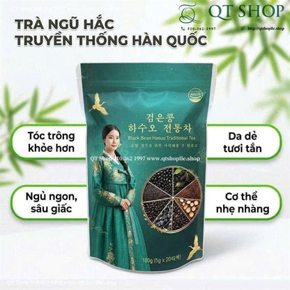 Trà Ngũ Hắc HQ- Đậu Đen Hà Thủ Ô - 20 gói túi lọc - EXP 202904