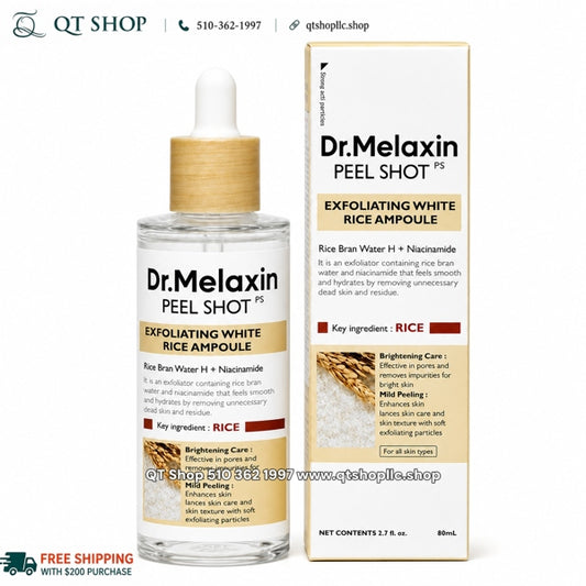 DR.MELAXIN - Peel Gạo Màu Vàng - Dưỡng Sáng - Shot Exfoliating White Rice Ampoule - 80ml