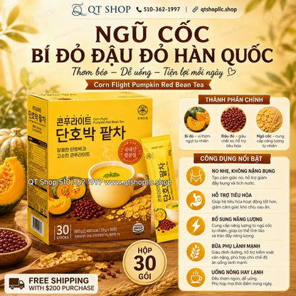 Ngũ Cốc Bí Đỏ Đậu Đỏ - 30 gói - Exp 2028.04