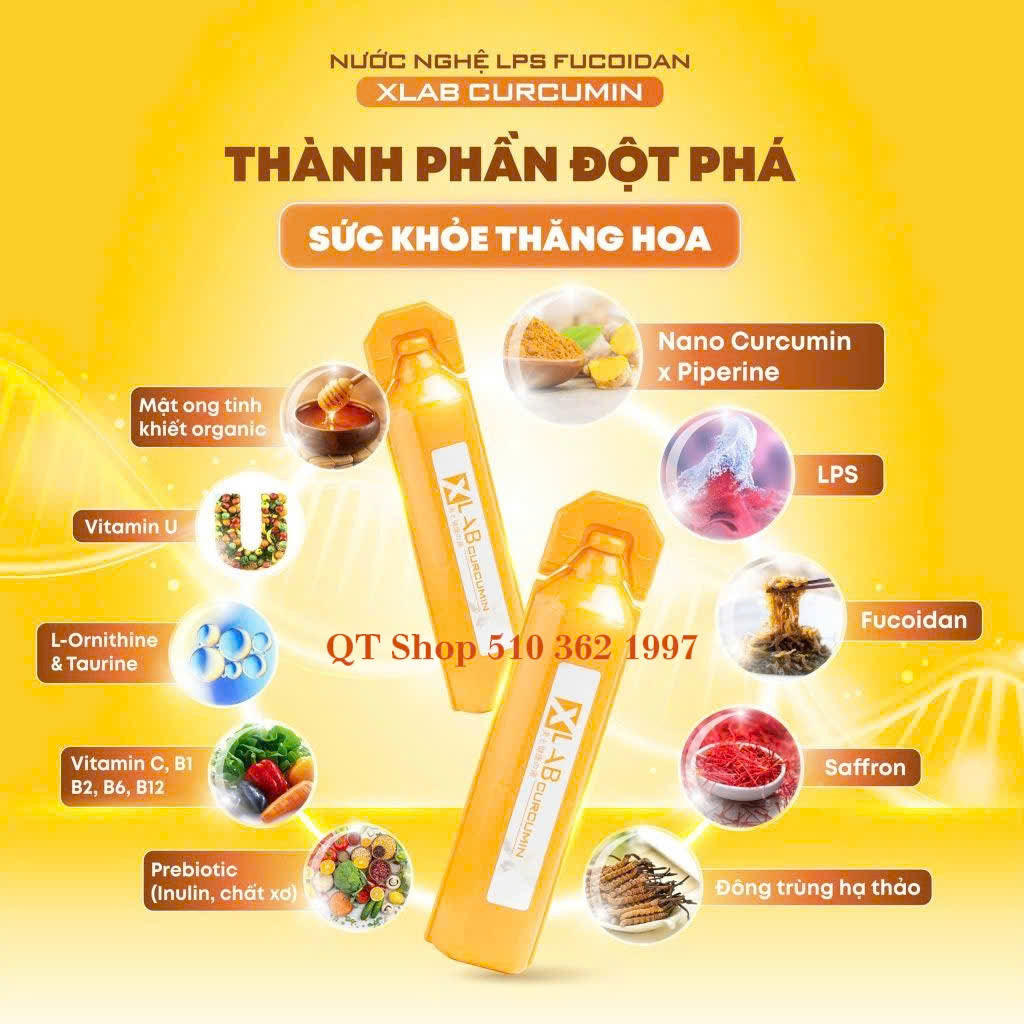 Tinh chất nghệ nano Xlab Curcumin Ukon LPS Fucoidan